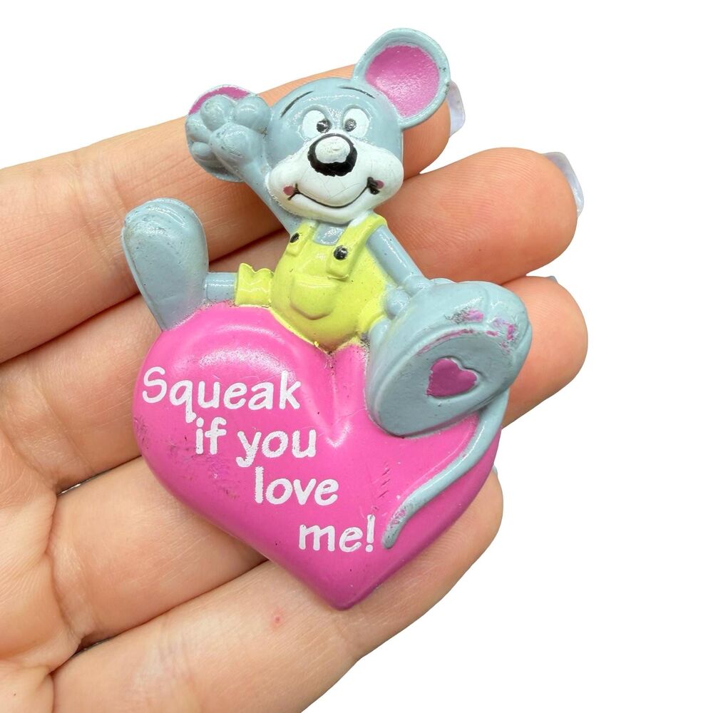 Vintage Jewelry Brooch Mouse Brooch Squeak if You Love Me Heart Pin Vintage Vale